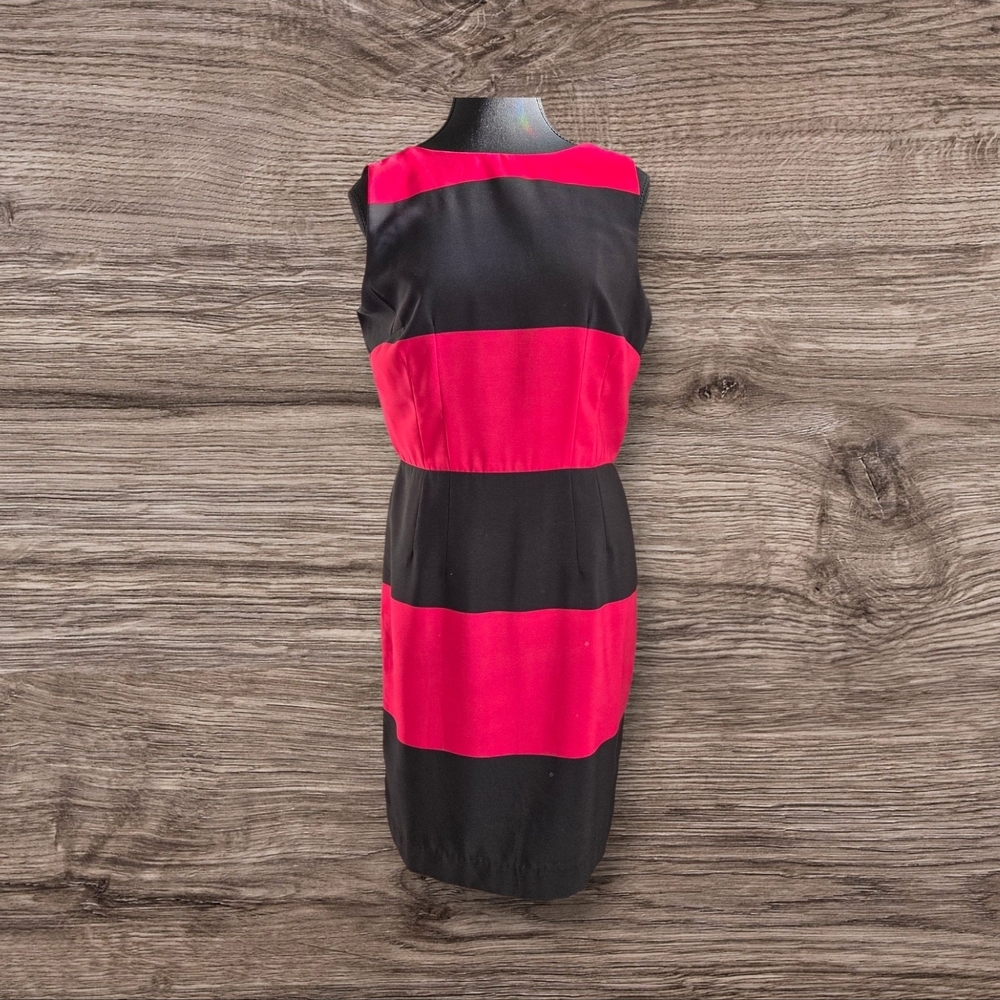 Tommy Hilfiger Pink and Black Colorblock Sleeveless Dress Size 8